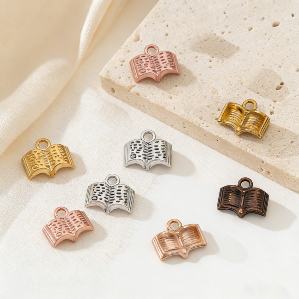 Stationery Books - 10/20/100pcs Charms Open Book 12x11mm Student
