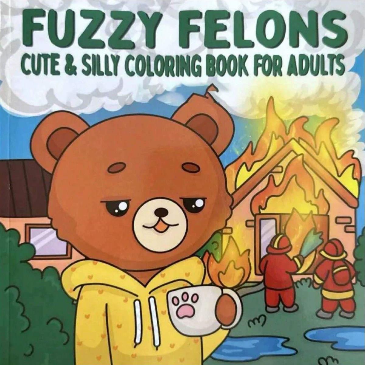 Adult Coloring Book Stress Relief - Fuzzy Felons Adult Coloring Book -