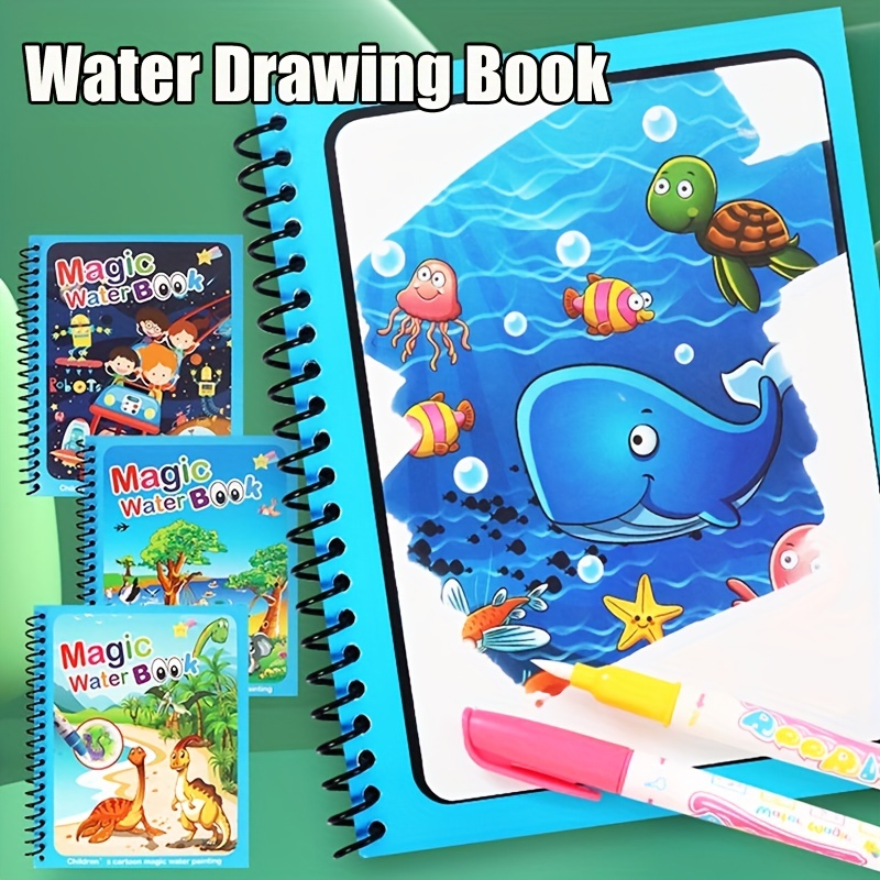 Reusable Water Magic Coloring Book - Magical Book Water Drawing Montessori Toys