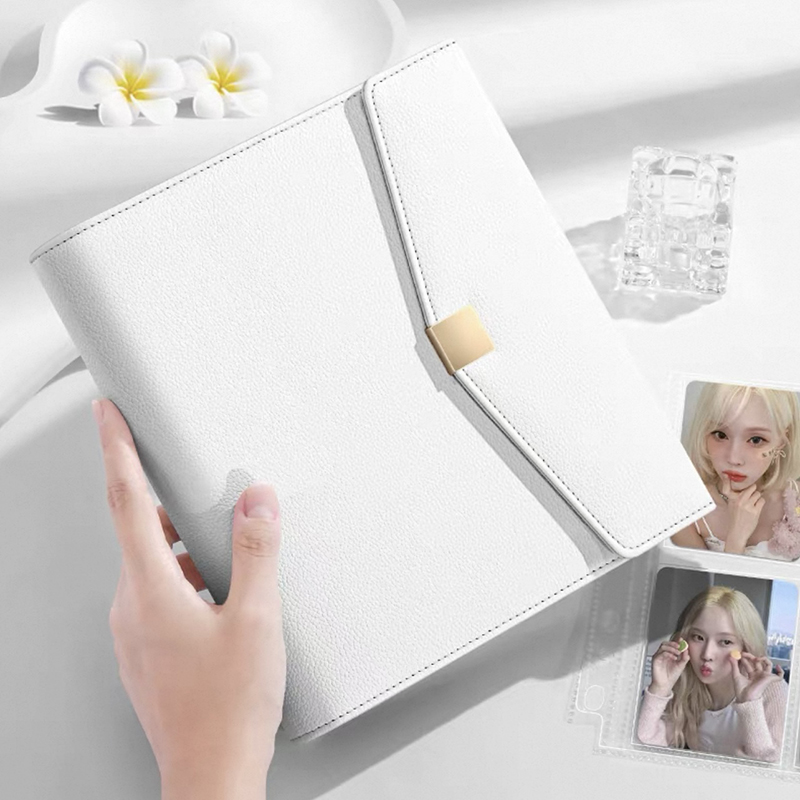 Kpop Photo Card Binder 3 Inch - Light luxury Platinum A5 Binder Notebook
