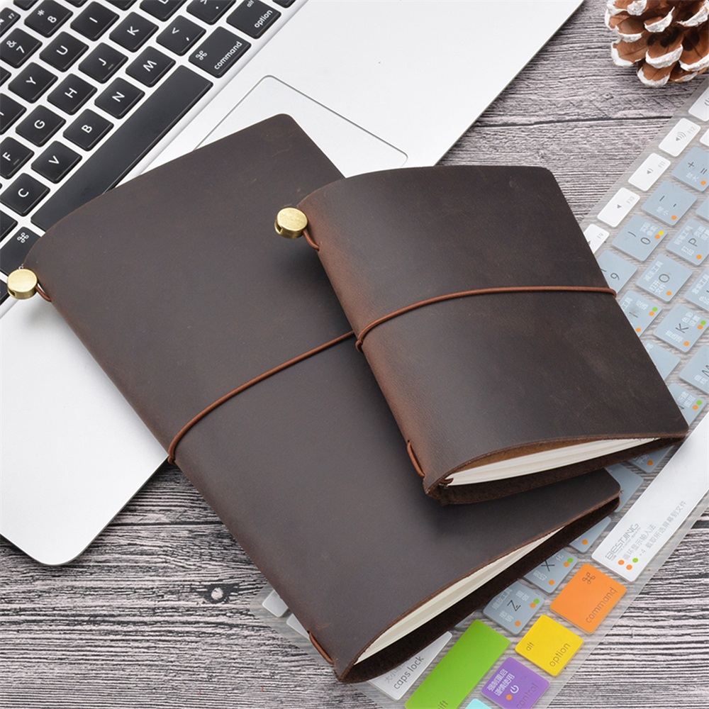 Vintage Leather Journal Notebook - Genuine Leather Traveler Notebook DIY Journal
