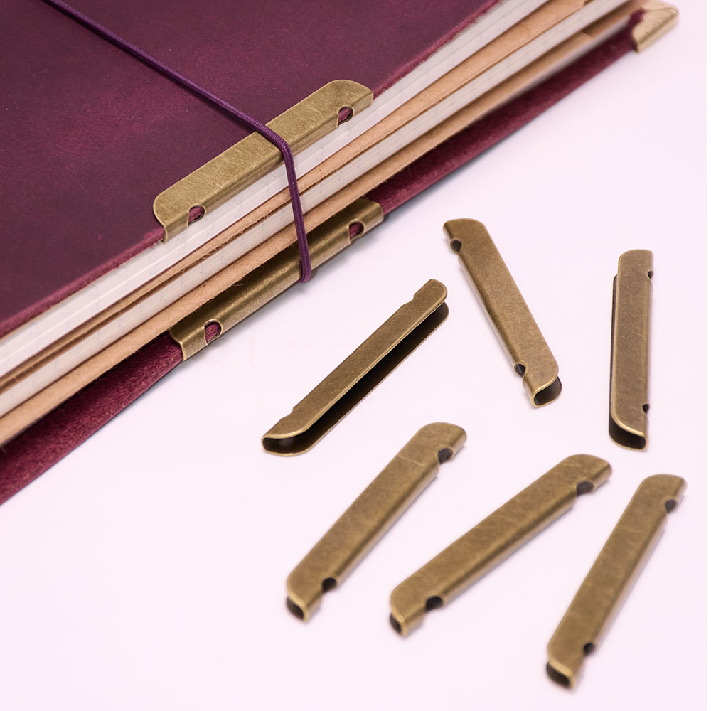 Vintage Leather Journal Notebook - Leather Notebook Metal-Edge Protection Diary Cover
