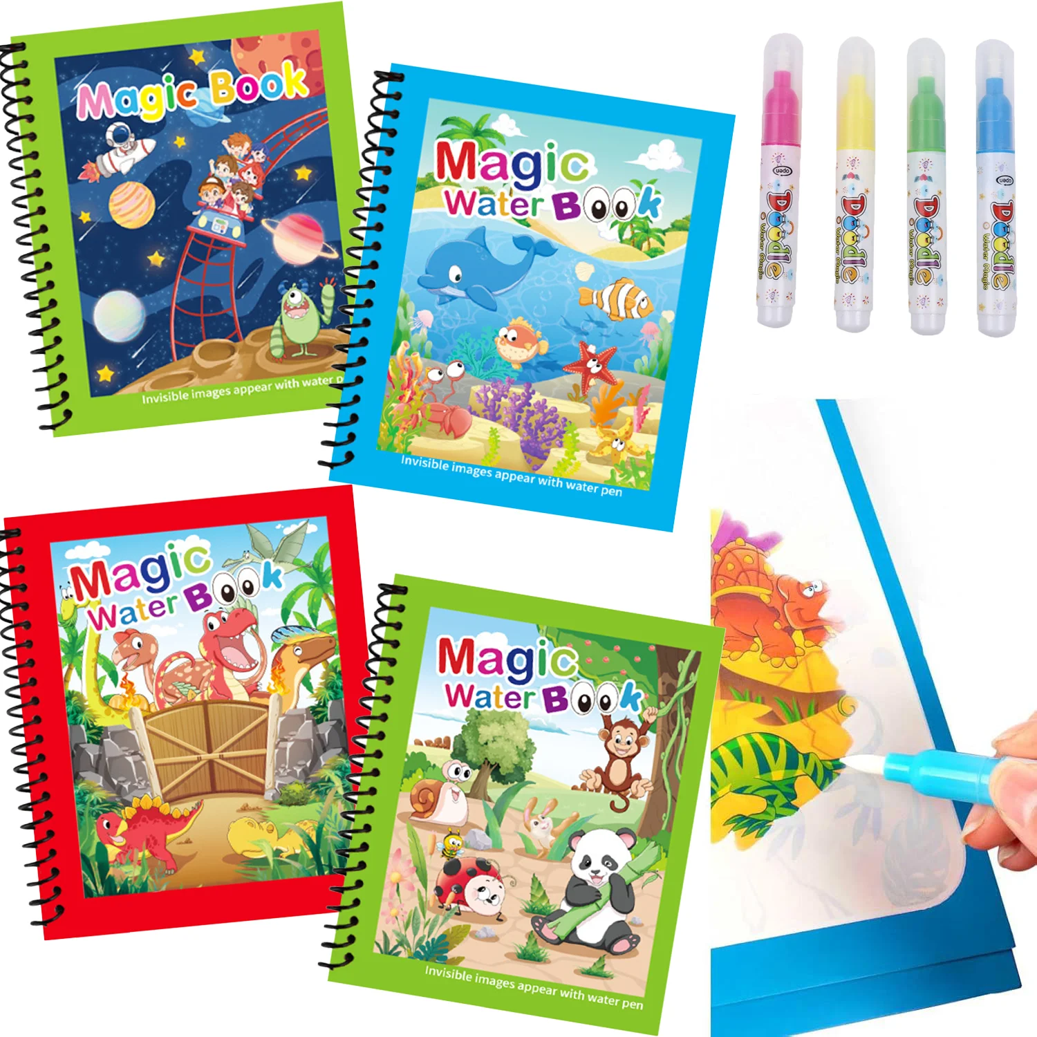 Magic Water Painting Book Reus - Reusable Water Magic Coloring Book recension och pris