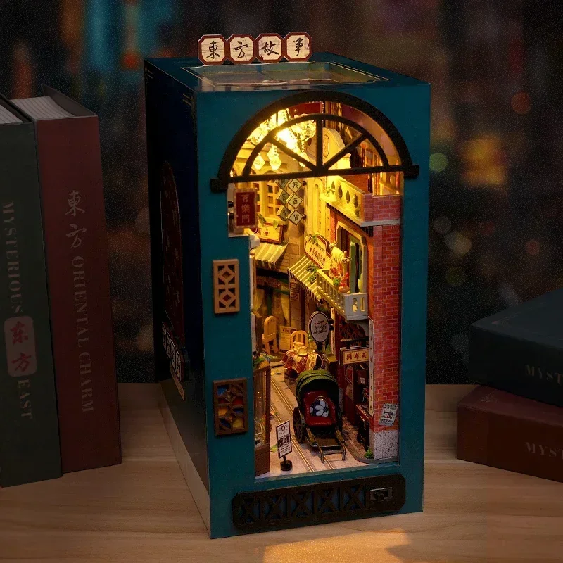 DIY Wooden Oriental Tales Chin - Diy Wooden Book Nook Kit Shelf Insert recension och pris