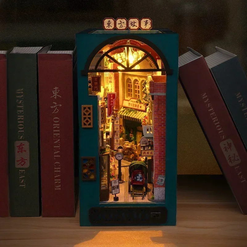 DIY Wooden Oriental Tales Chin - Diy Wooden Book Nook Kit Shelf Insert recension och pris