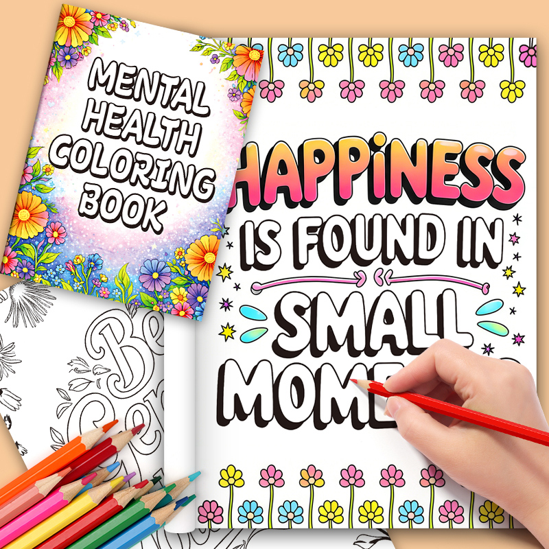 32 Pages Mental Health Colorin - Adult Coloring Book Stress Relief recension och pris