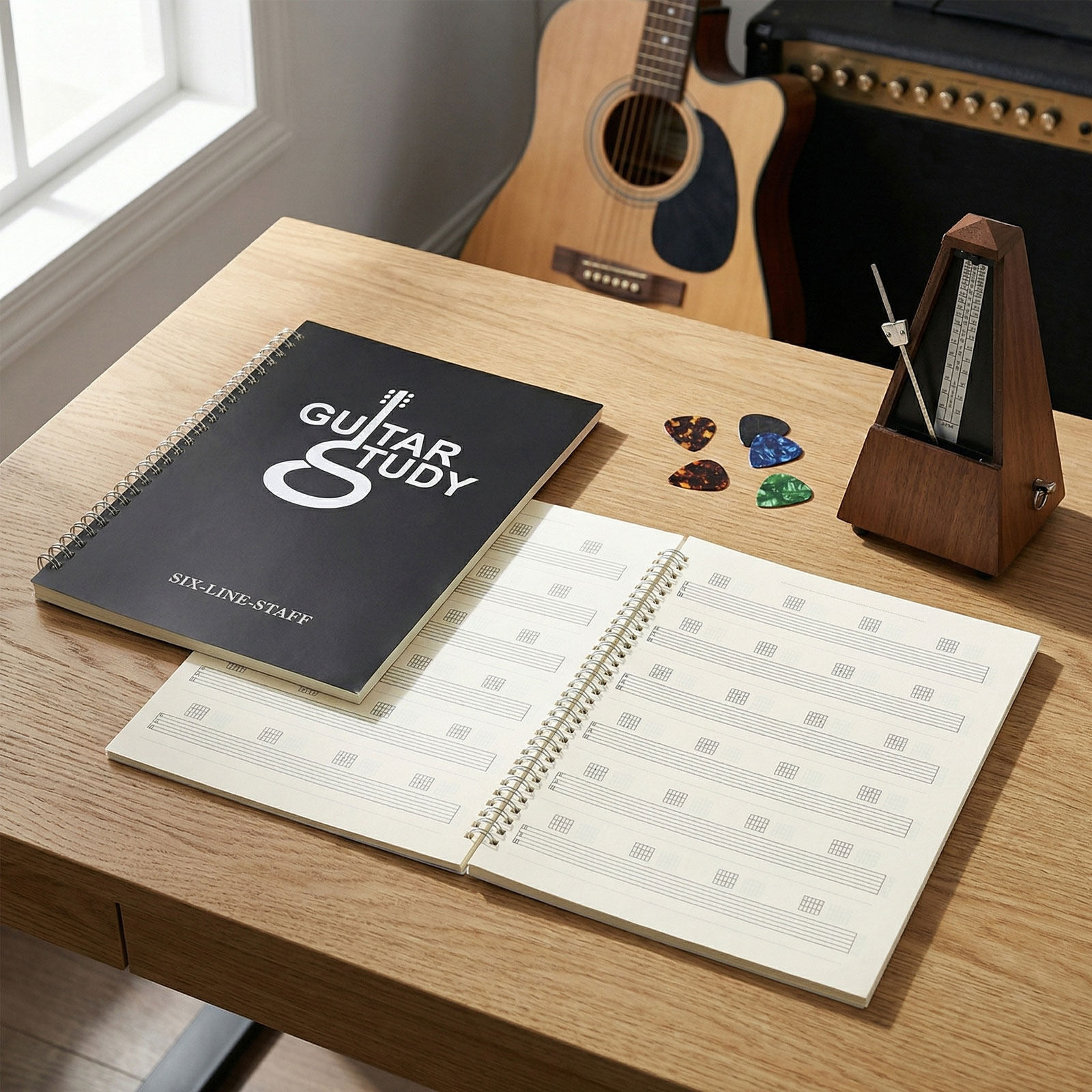 2Pcs Guitar Manuscript Noteboo - Blank Sheet Music Notebook recension och pris