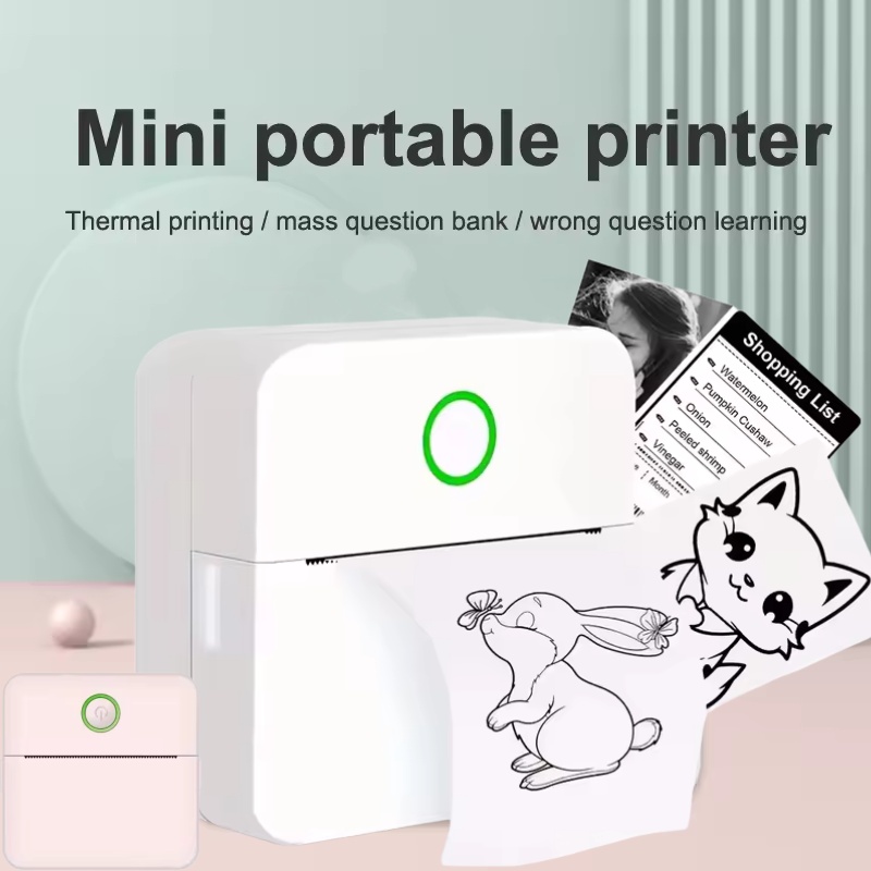 Mini Portabl Printer Inkless S - Mini Pocket Thermal Printer Paper Roll recension och pris