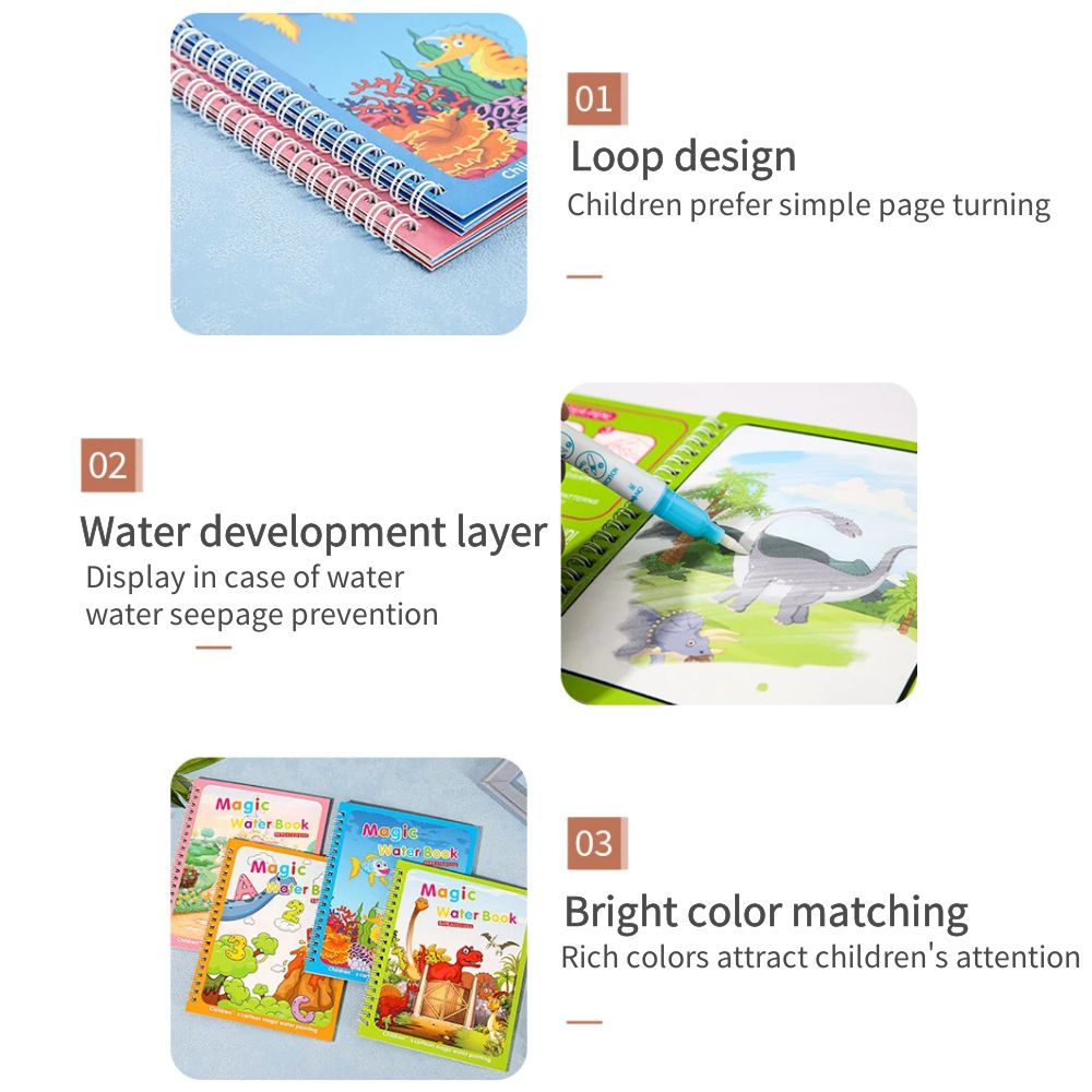 Magical Book Water Drawing Mon - Reusable Water Magic Coloring Book recension och pris