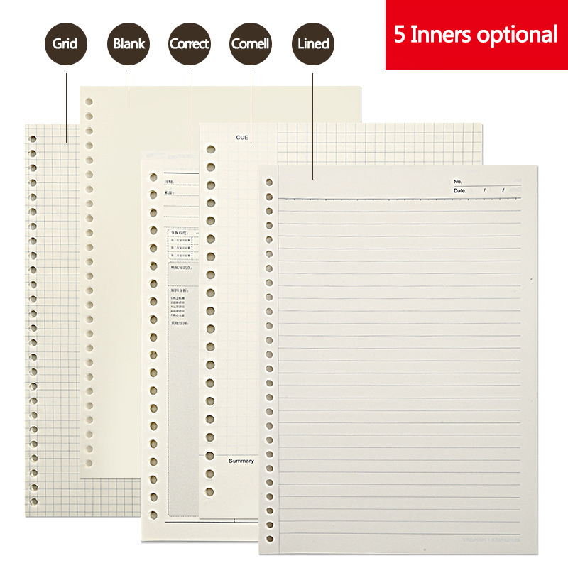 A5 B5 Line Grid 20Holes Loose- - A5 Spiral Dotted Grid Notebook recension och pris