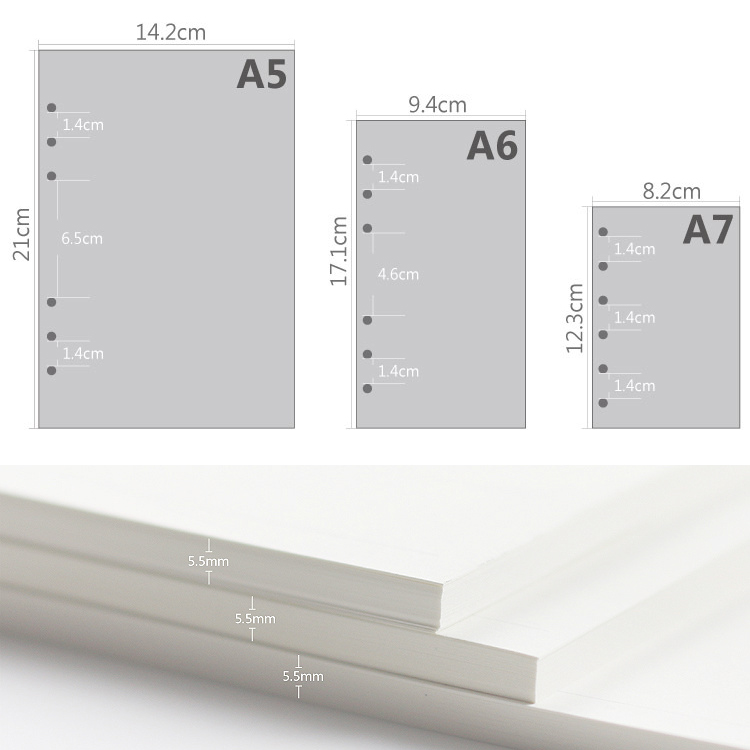 45 Sheets A5 A6A7 Loose Leaf N - A5 Spiral Dotted Grid Notebook recension och pris