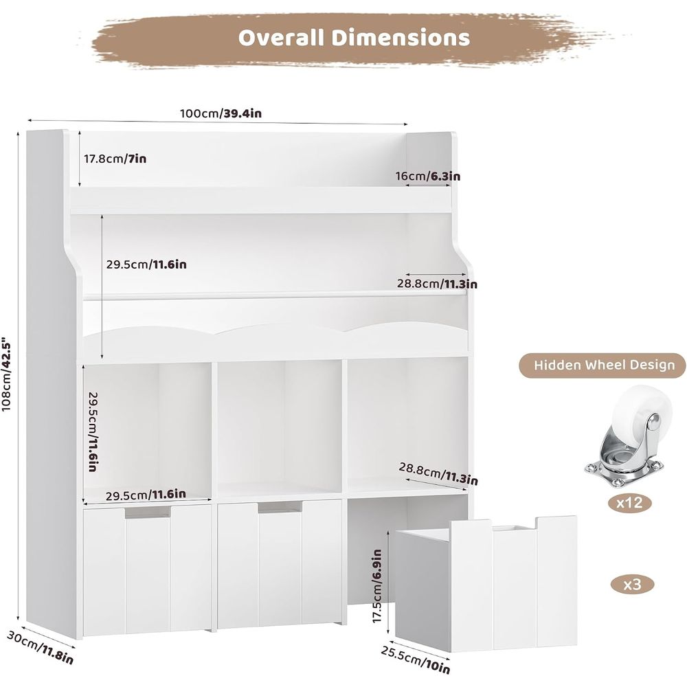 Kids Toy Storage Organizer wit - Books recension och pris