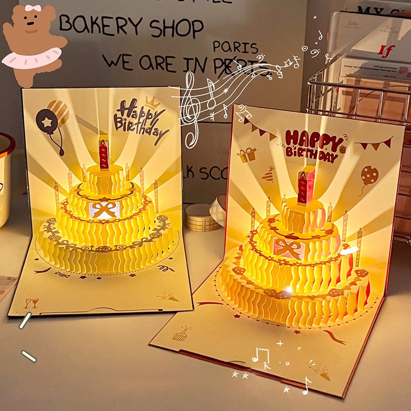 3D Music Light Birthday Card C - Blank Sheet Music Notebook recension och pris