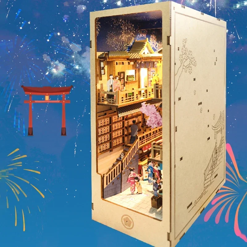 Japanese Retro DIY Wooden Book - Diy Wooden Book Nook Kit Shelf Insert recension och pris