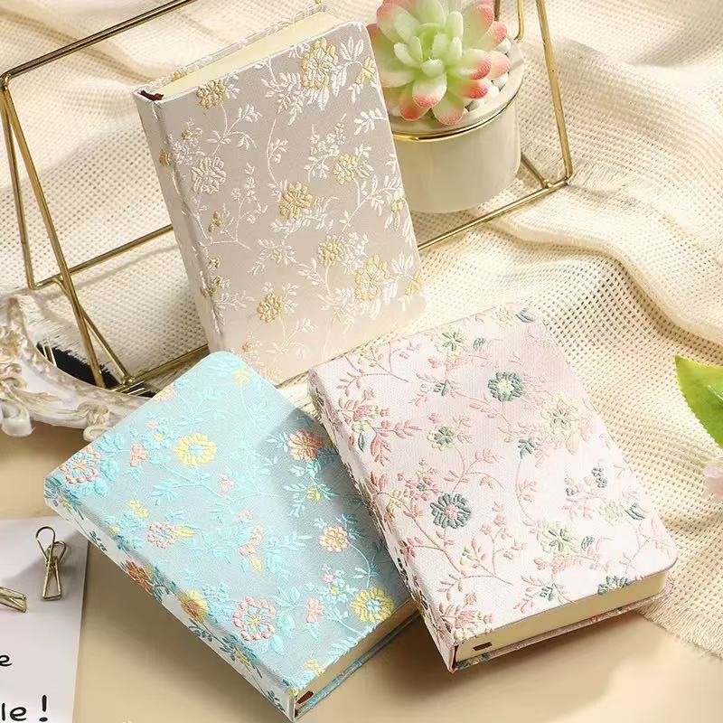 A6 Chinese Floral Brocade Note - Vintage Leather Journal Notebook recension och pris