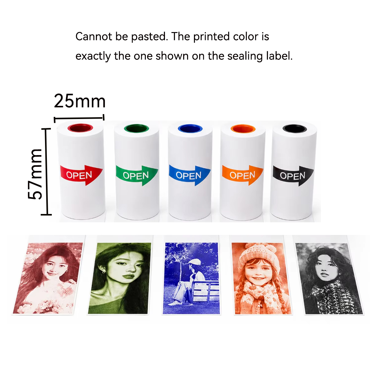 57x25mm White/Color Thermal Pa - Mini Pocket Thermal Printer Paper Roll recension och pris