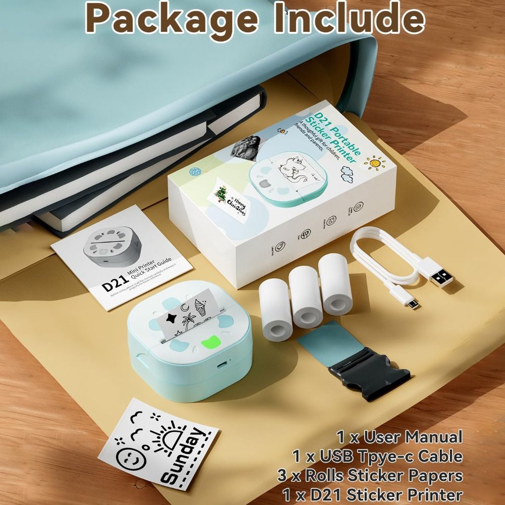 Mini Sticker Printer with 3 Pa - Mini Pocket Thermal Printer Paper Roll recension och pris