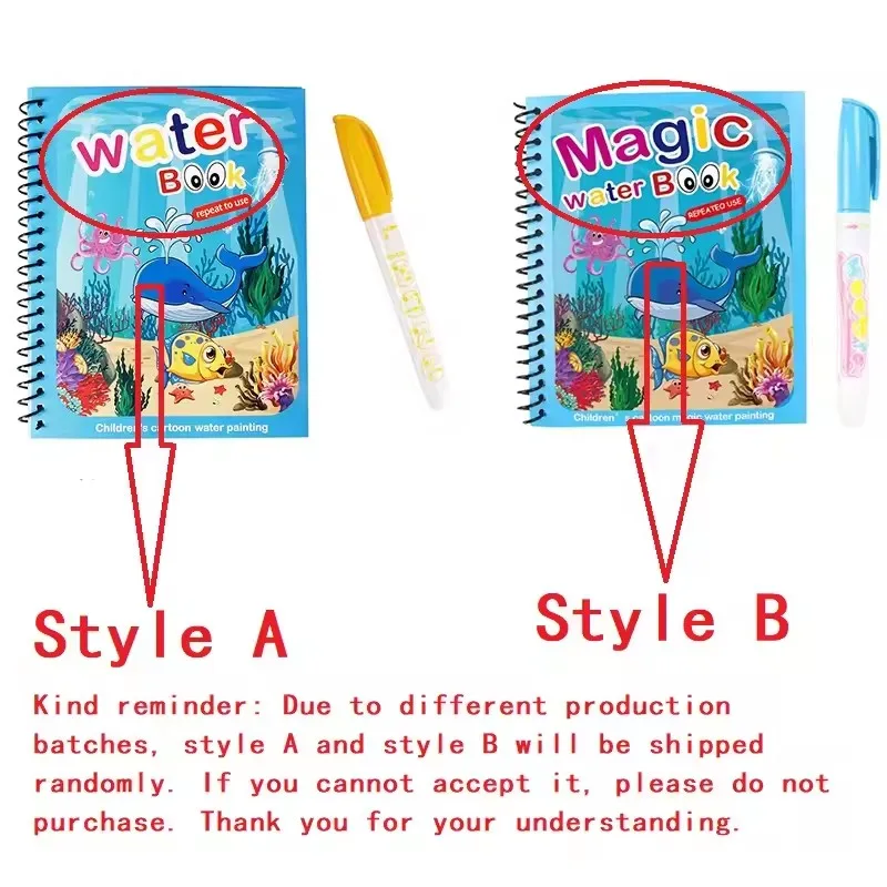 1 Book+1 Pen Reusable Magic Co - Reusable Water Magic Coloring Book recension och pris