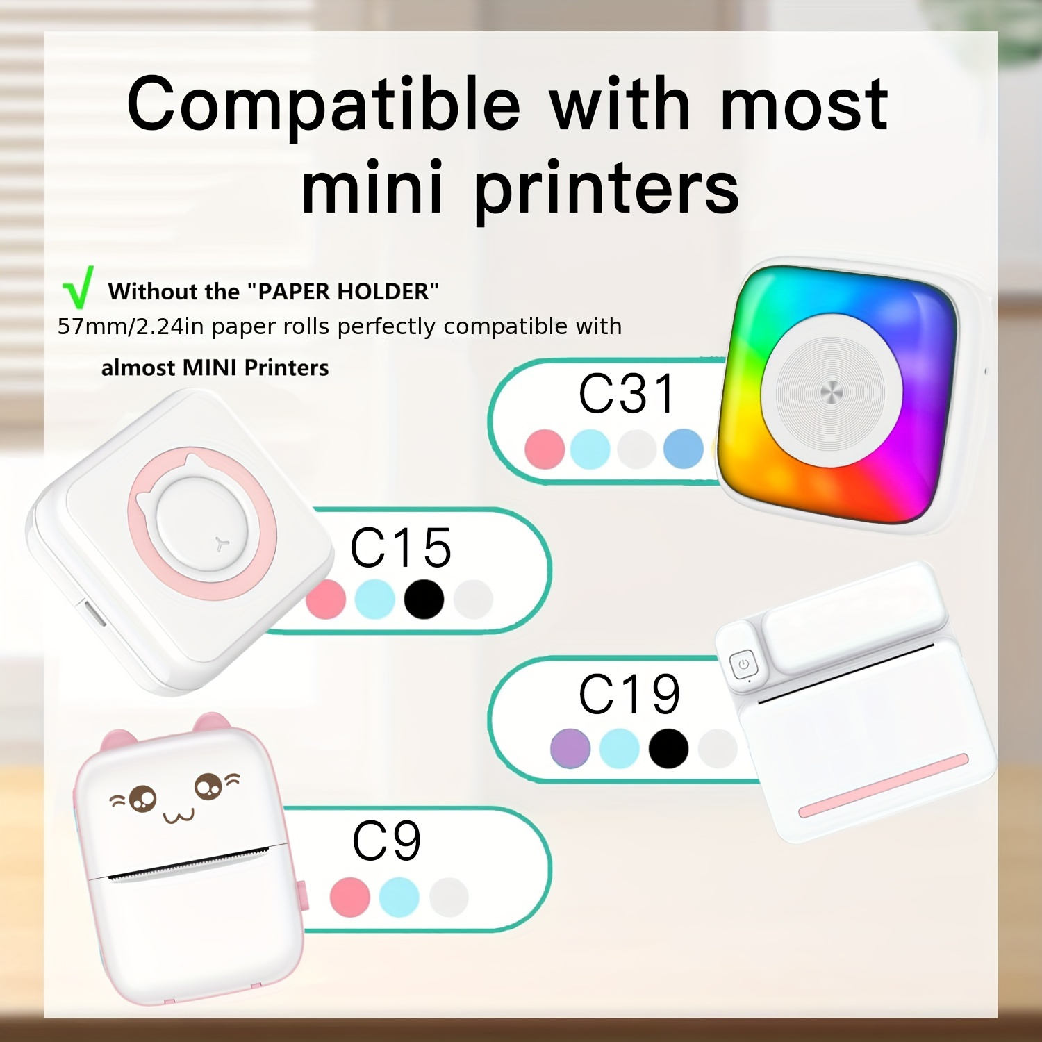 2/4/8 Rolls Clear Self-Adhesiv - Mini Pocket Thermal Printer Paper Roll recension och pris