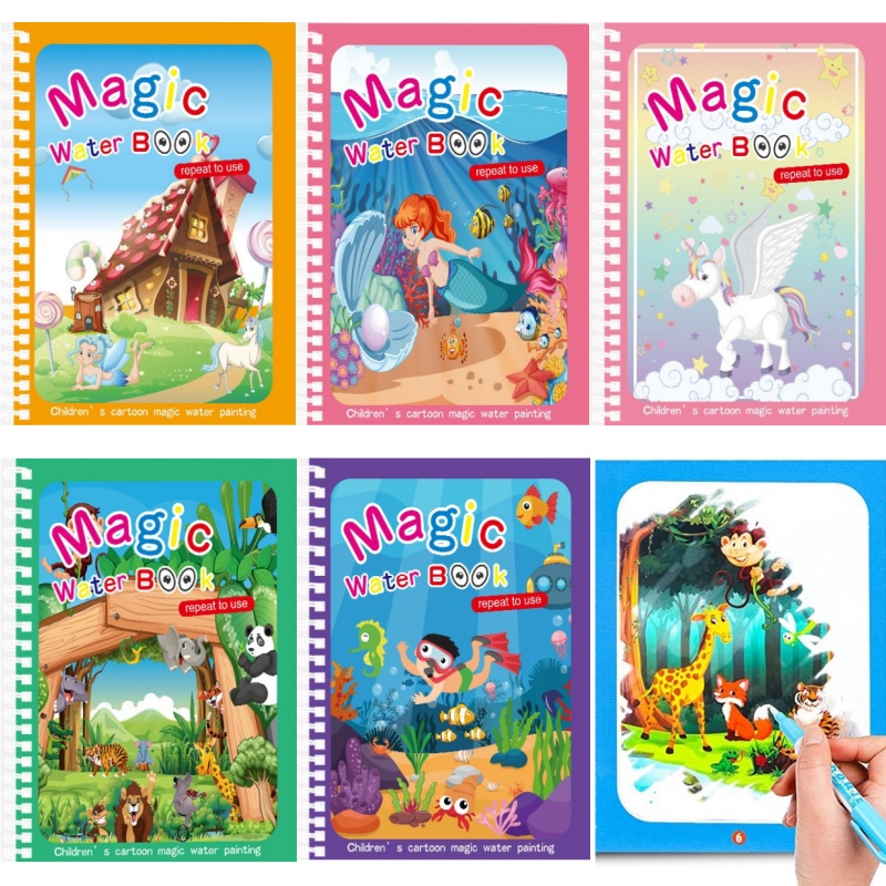 Children's Magic Water Drawing - Reusable Water Magic Coloring Book recension och pris