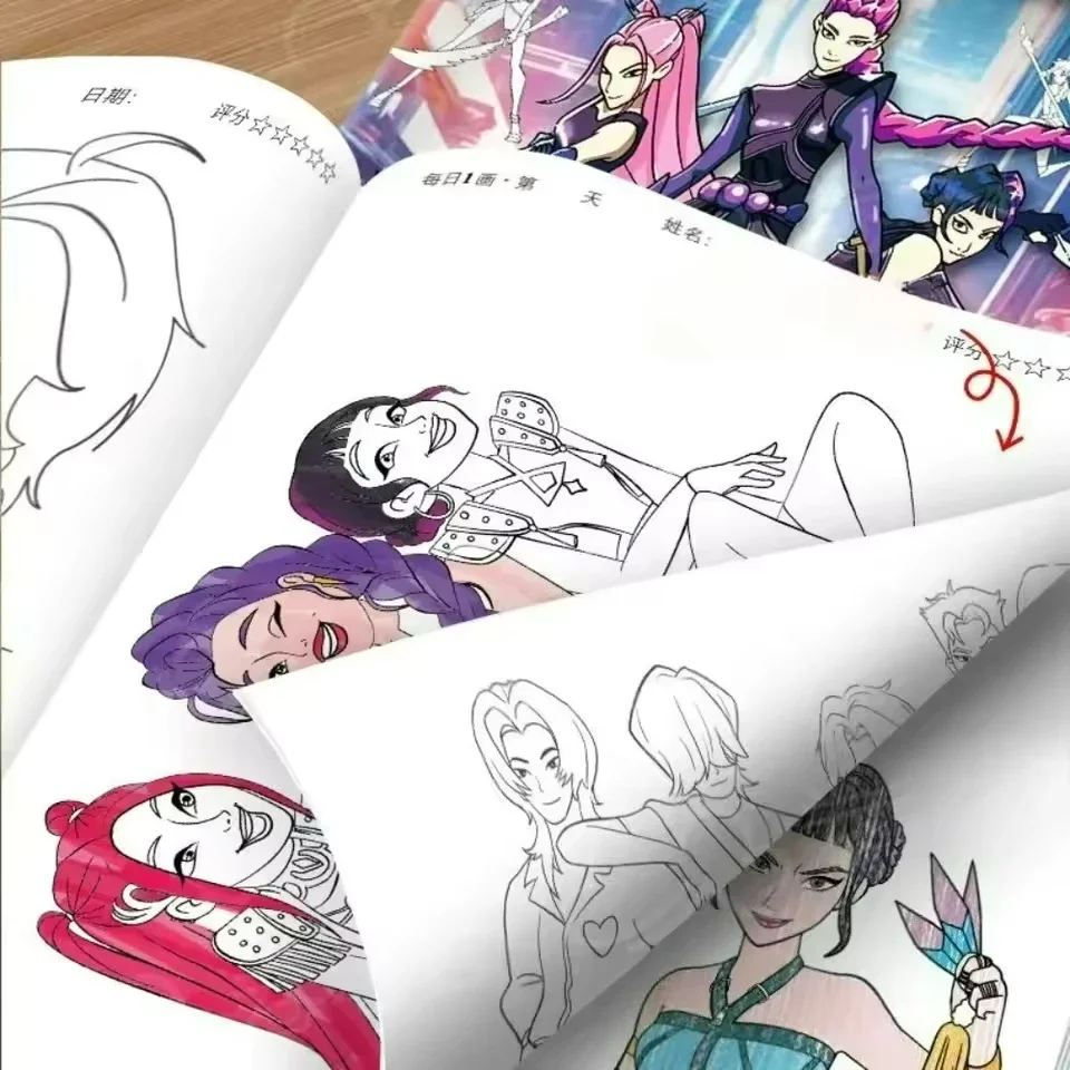 Anime Gilrs Lumi Mila Zoi Hunt - Adult Coloring Book Stress Relief recension och pris