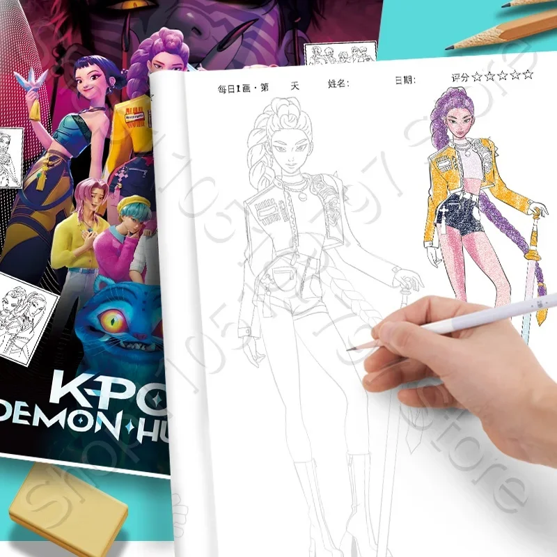 Anime Gilrs Lumi Mila Zoi Hunt - Adult Coloring Book Stress Relief recension och pris